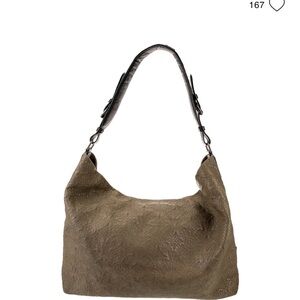 Louis Vuitton Leather Shoulder Bags Monogram Embossed Lampskin Antheia Hobo PM